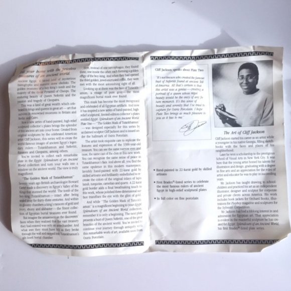 Golden Mask Of Tutankhamun 22K Sculptural Plate - Picture 9 of 10